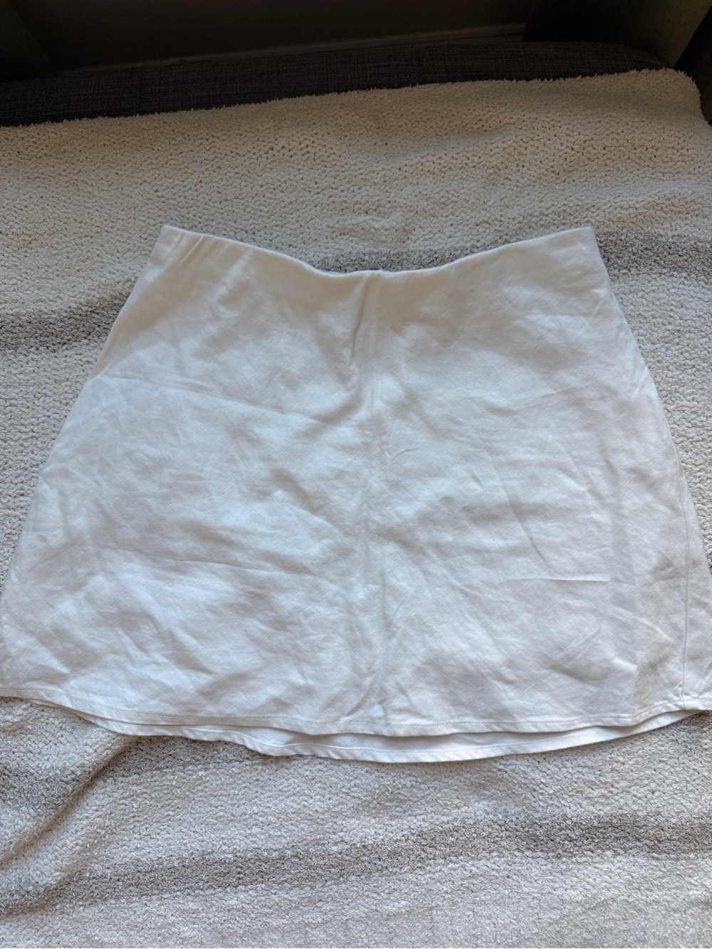 Anthropologie White Linen Mini Skirt